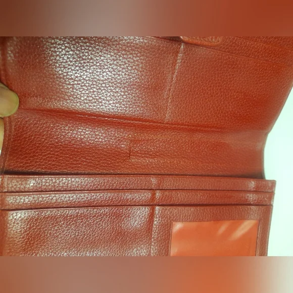 Longchamp Vintage Red Leather Kisslock Wallet - Picture 9 of 15